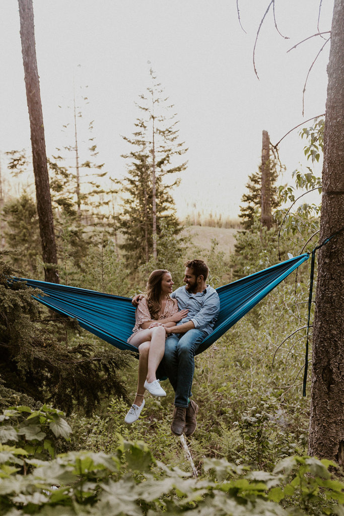 adventure engagement session in the pnw