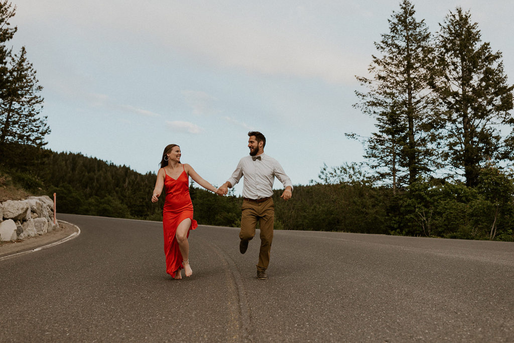 adventure engagement session in the pnw