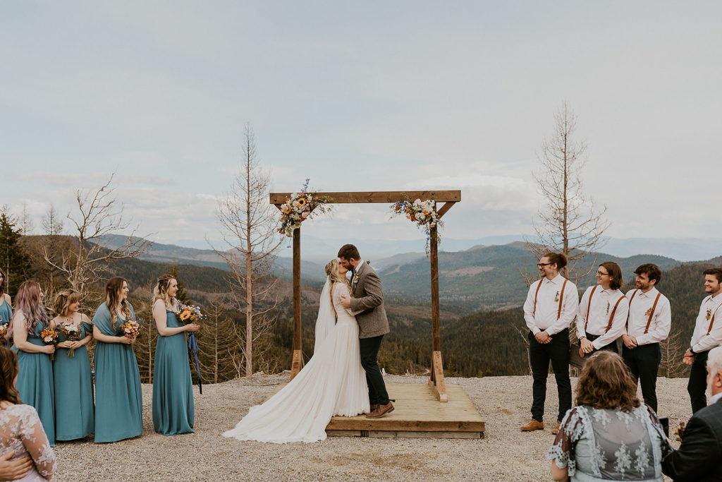 intimate mountain wedding at Mt Spokane